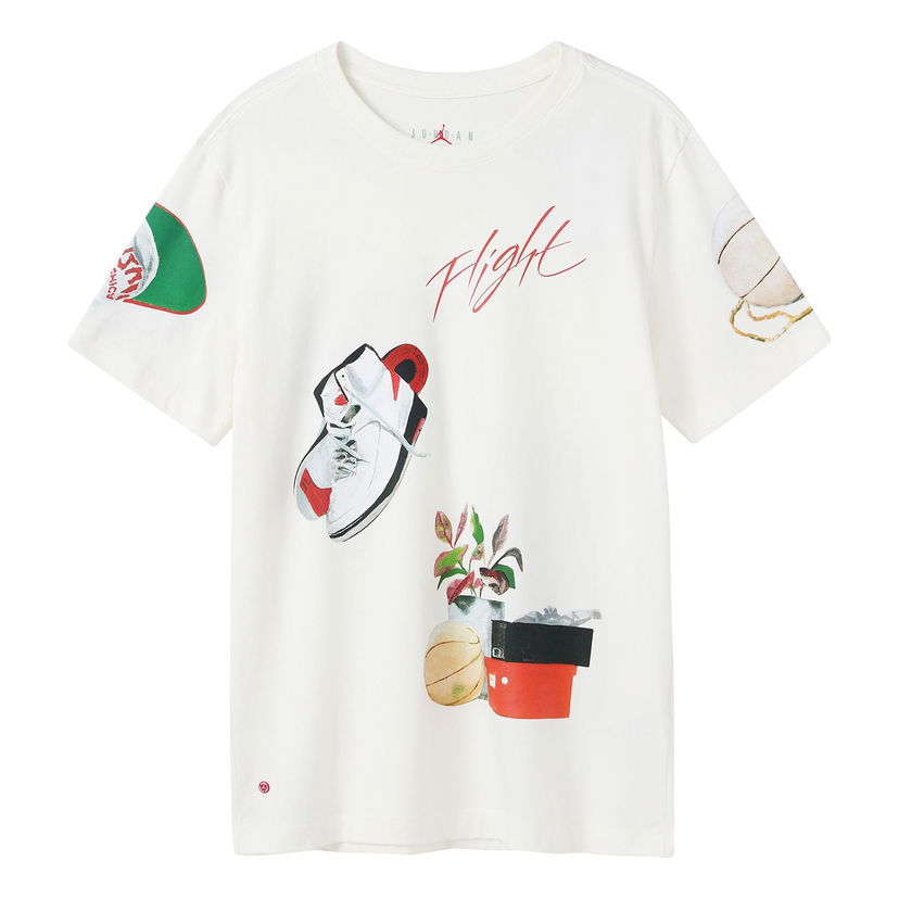 Majica Jordan Air Jordan Flight Print T-Shirt Bela | DQ7379-133