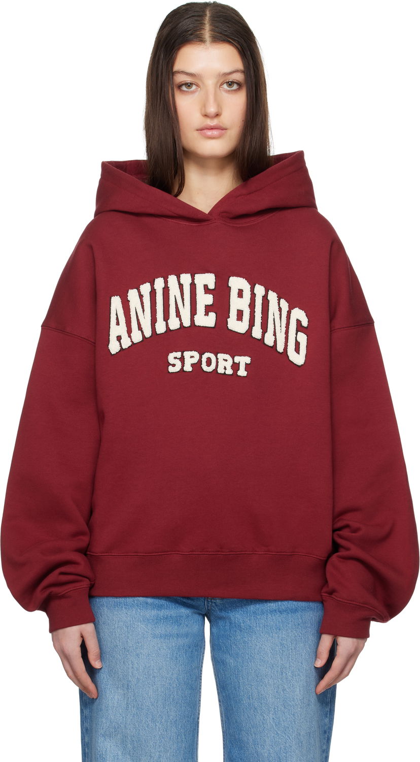 Pulover Anine Bing Anine Bing Alec 'Sport' Hoodie Bordo | A-08-5230-019-RED5