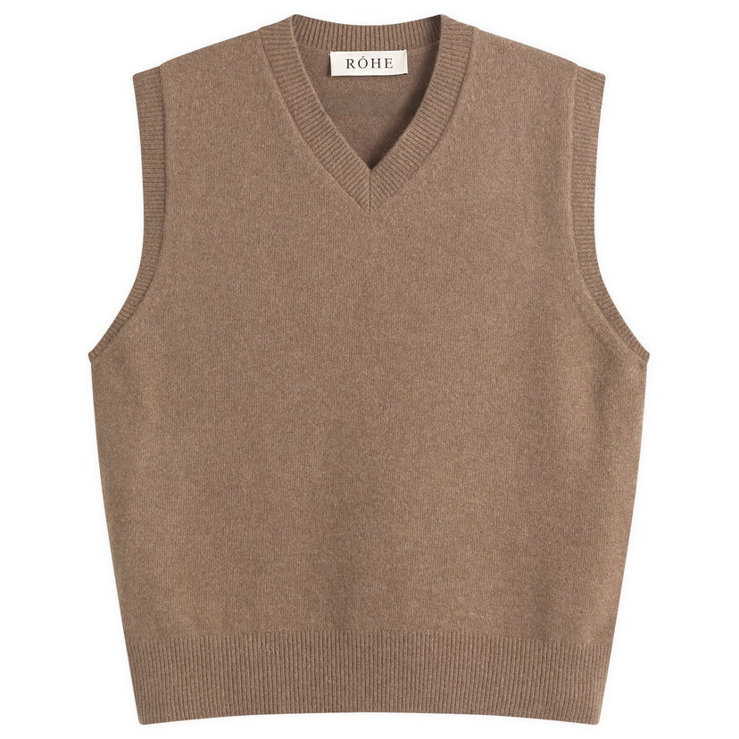 Pleteni pulover Róhe Rohe Boiled Wool Knitted Vest Rjava | 314-23-402