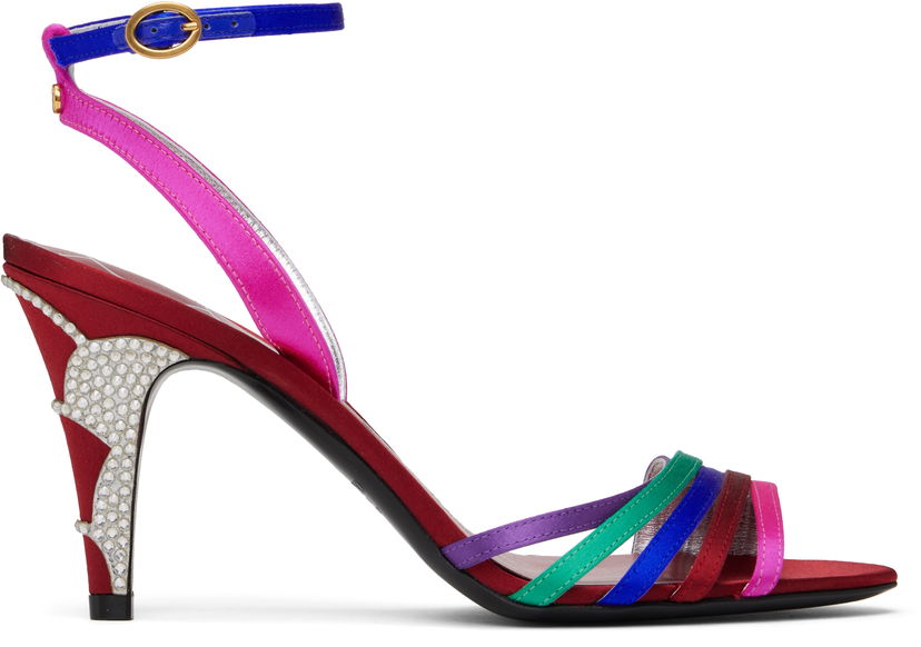 Modni dodatki Valentino Valentino Garavani Ladycrush Satin Heeled Sandals Večbarvna | 6W2S0LD3CXN