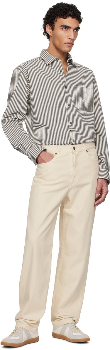 Srajce A.P.C. A.P.C. Malo Striped Overshirt Bež | COHGG-H32023, 4