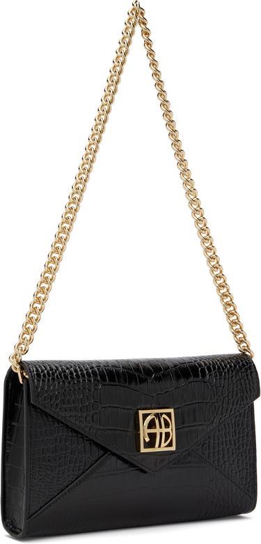 Denarnica Anine Bing ANINE BING Small Elly Croc-Embossed Clutch Bag Črna | A-13-10469-BLK1, 4