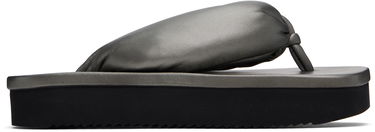Nega čevljev Rick Owens Rick Owens Hollywood Lambskin Flip-Flops Siva | RP01E7811 LLPM, 0