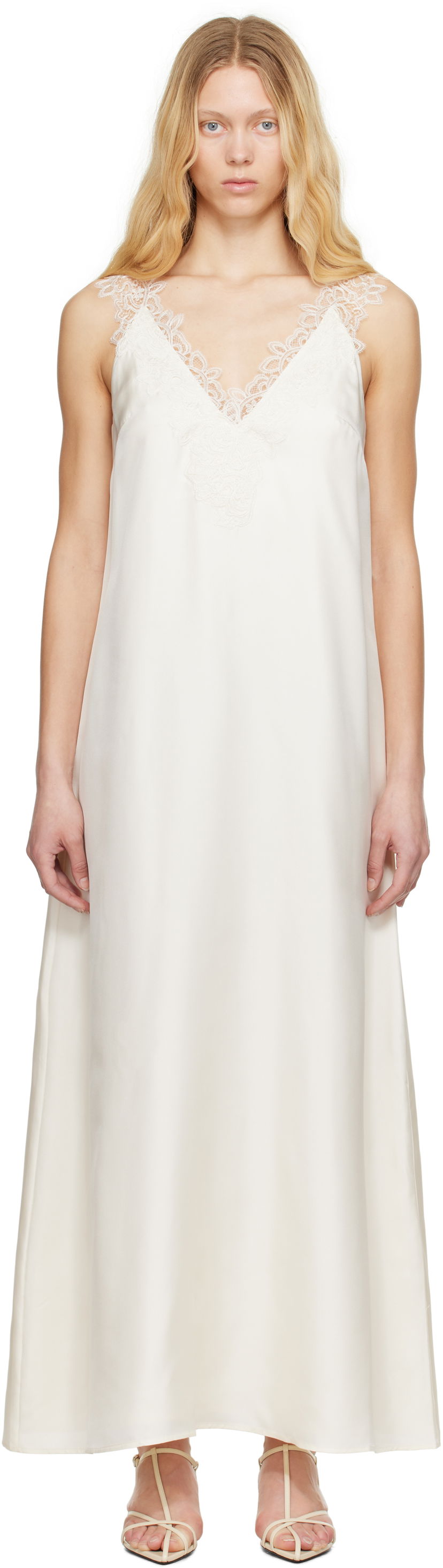 Obleke Róhe Rohe Silk Lace Maxi Dress Bela | 415-33-256