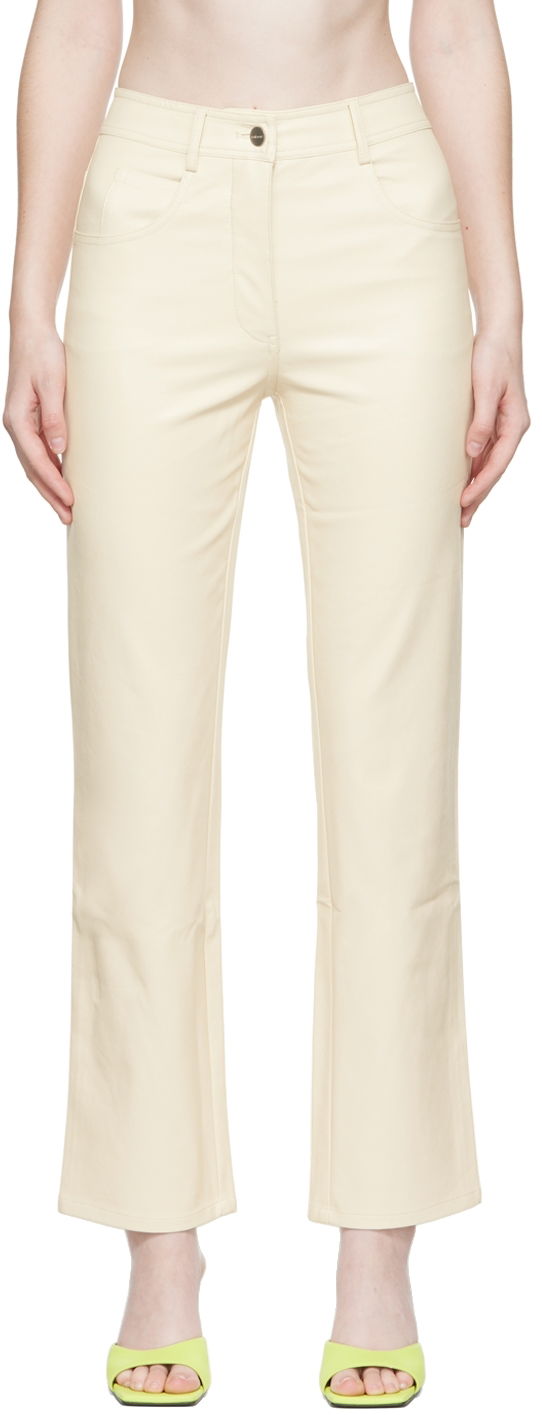 Hlače Miaou Miaou Junior Faux-Leather Pants Bež | 1010-CL-CRE-PU