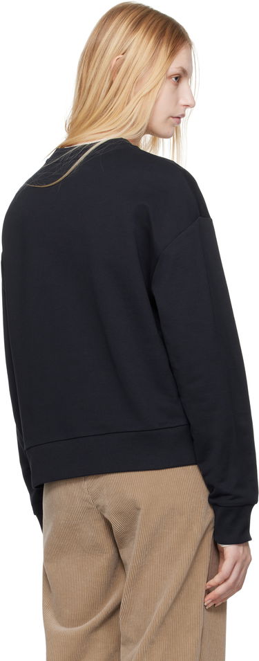 Pleteni pulover Moncler Moncler Embroidered Logo Sweatshirt Črna | K10938G0001689A1K, 2
