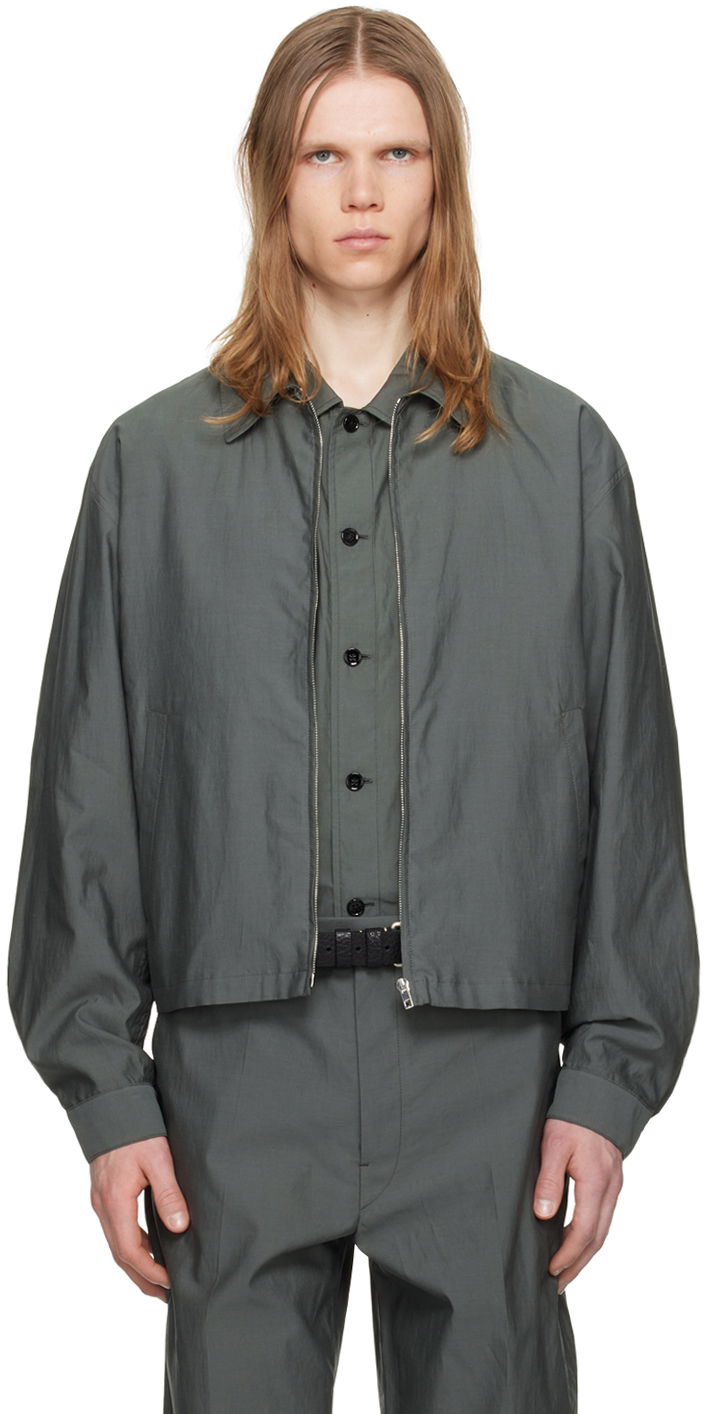 Bomber jakna LEMAIRE Lemaire Washed Zip-Up Jacket Zelena | OW1062 LF1209