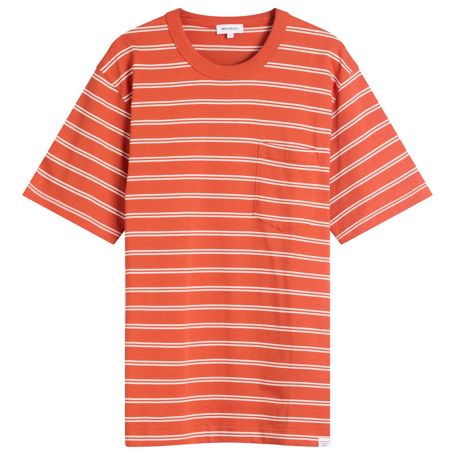 Majica NORSE PROJECTS Holger Sailor Stripe Pocket Tee, Size L Oranžna | N01-0669-4016, 1