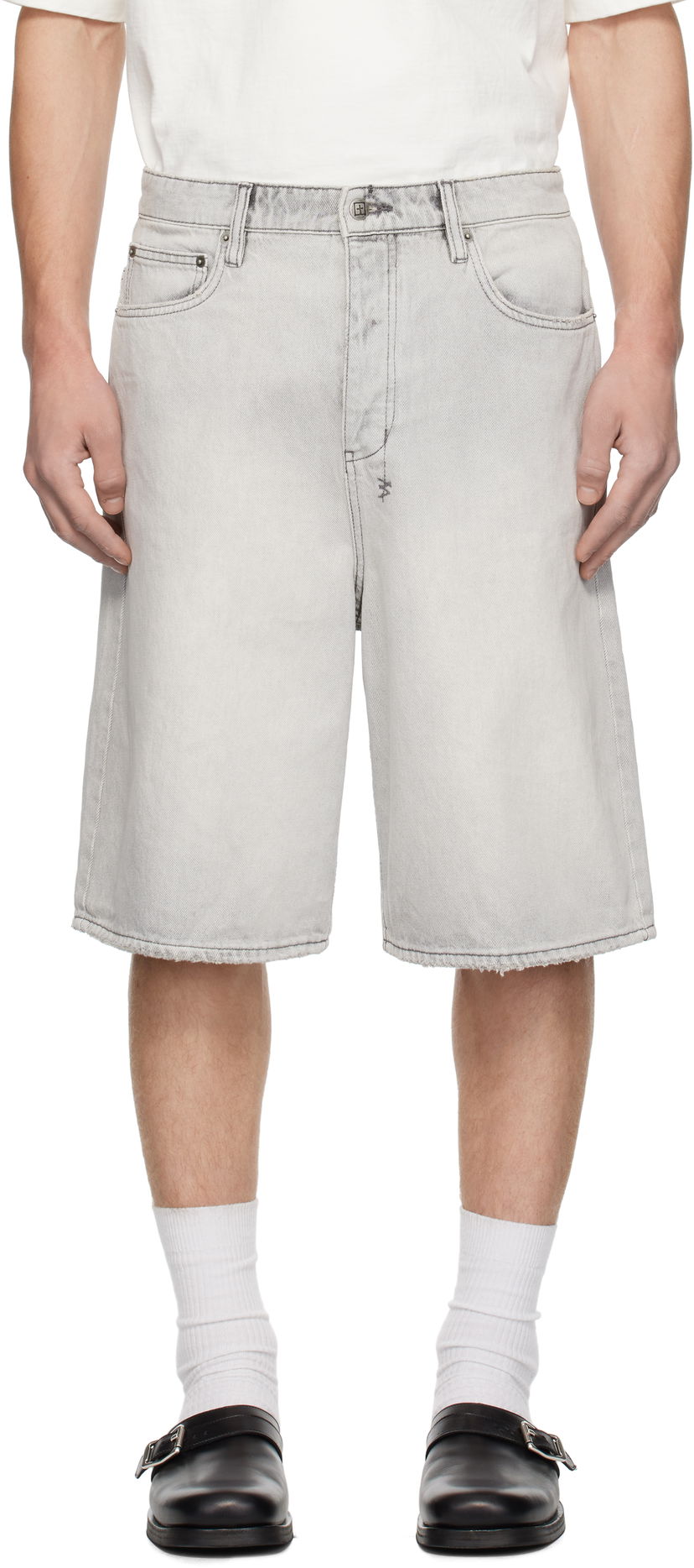 Kratke hlače Ksubi Ksubi MAXX Snow Denim Shorts Siva | MPS25WA005