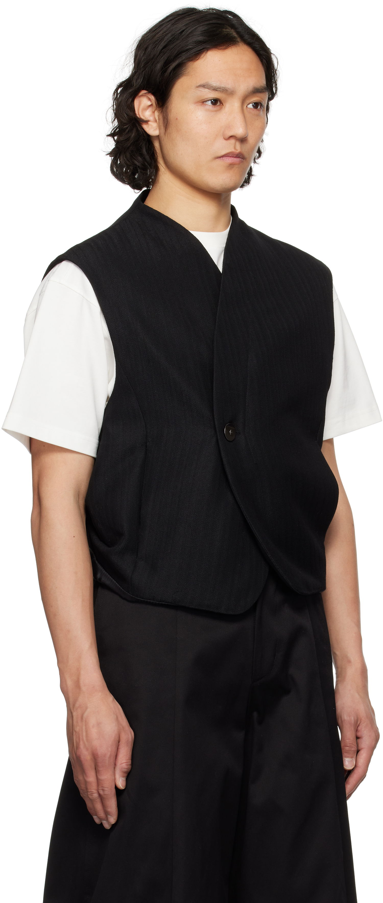 Telovnik ADER ERROR ADER error Pinstripe Wrap Vest Črna | BO01SSVE0101BK, 1
