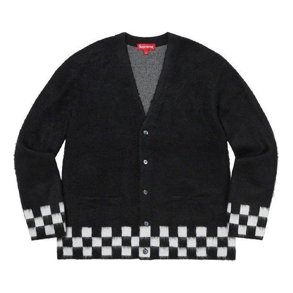 Pleteni pulover Supreme Checkerboard Cardigan Črna | SUP-SS21-503