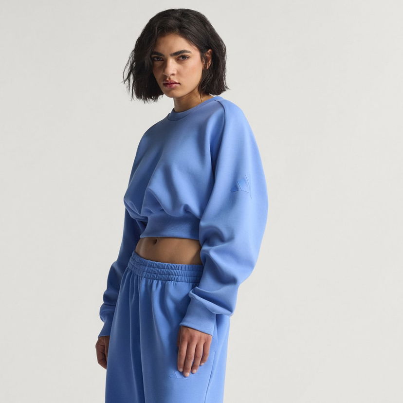 Pulover adidas Performance ALL SZN Soft Lux Cropped Sweatshirt Modra | JV9895