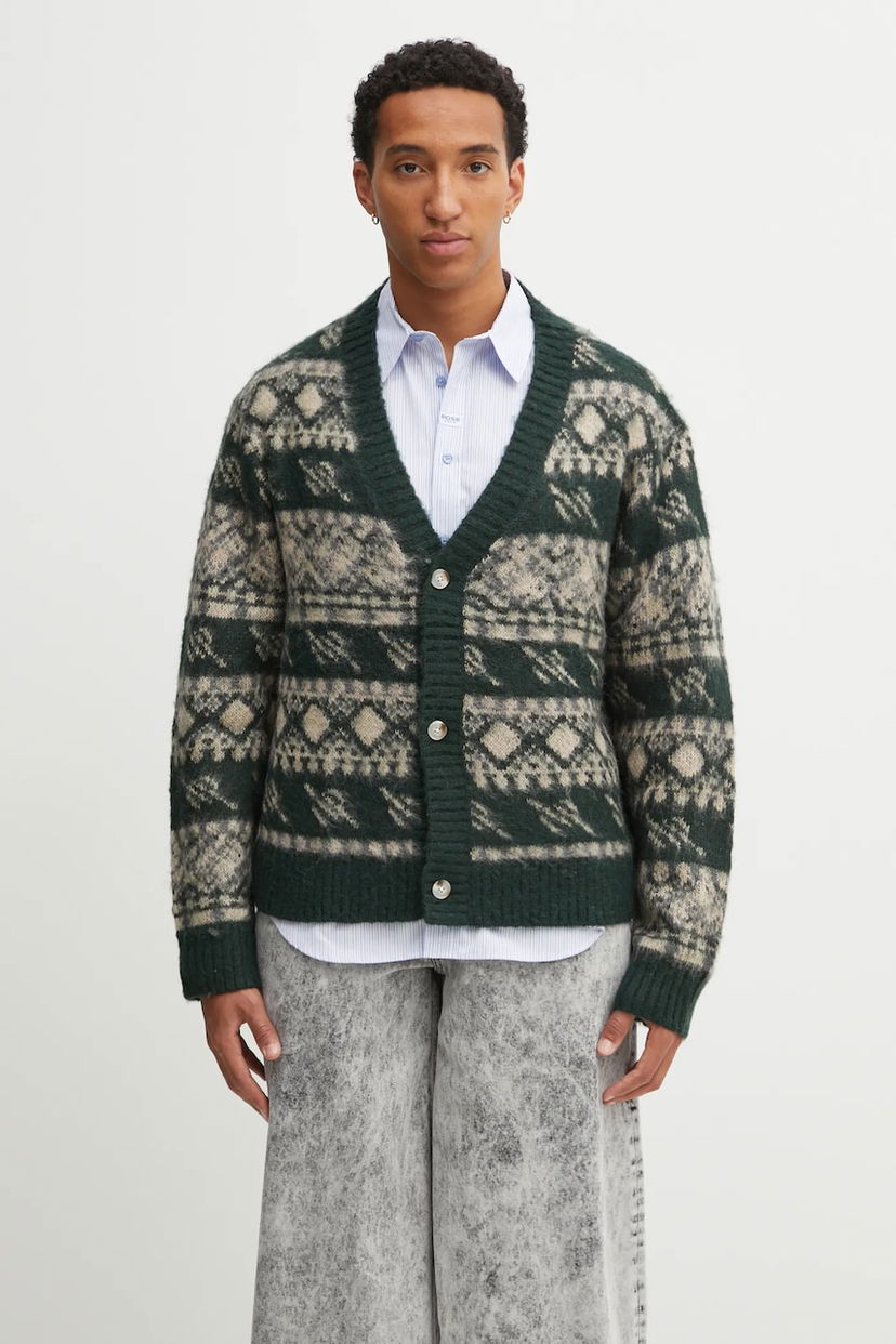 Pleteni pulover DAILY PAPER Wool Blend Pattern Check Cardigan Večbarvna | 2521126
