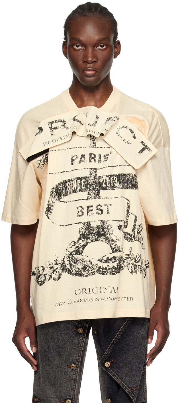 Majica Y/PROJECT Velcro 'Paris' Best' T-Shirt Bež | 204TS017