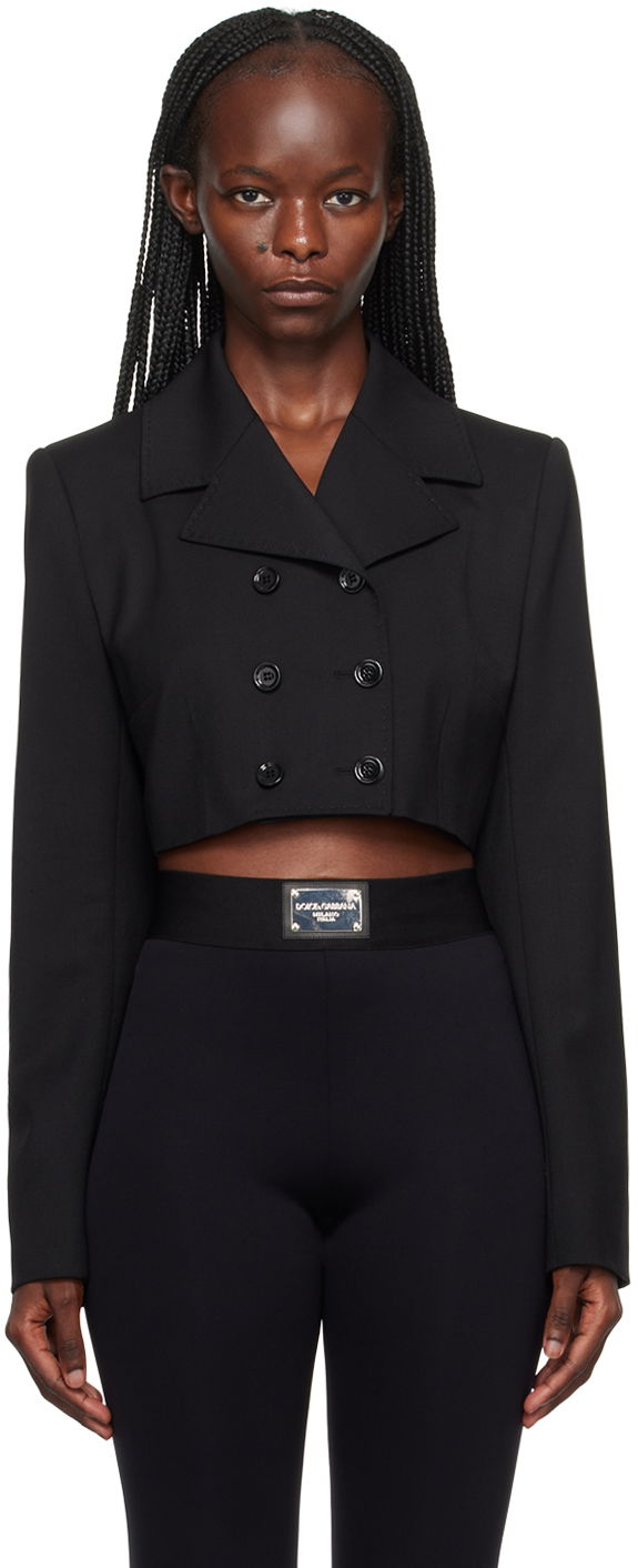 Jakna Dolce & Gabbana Black Short Jacket Črna | F26DMT FUBE7