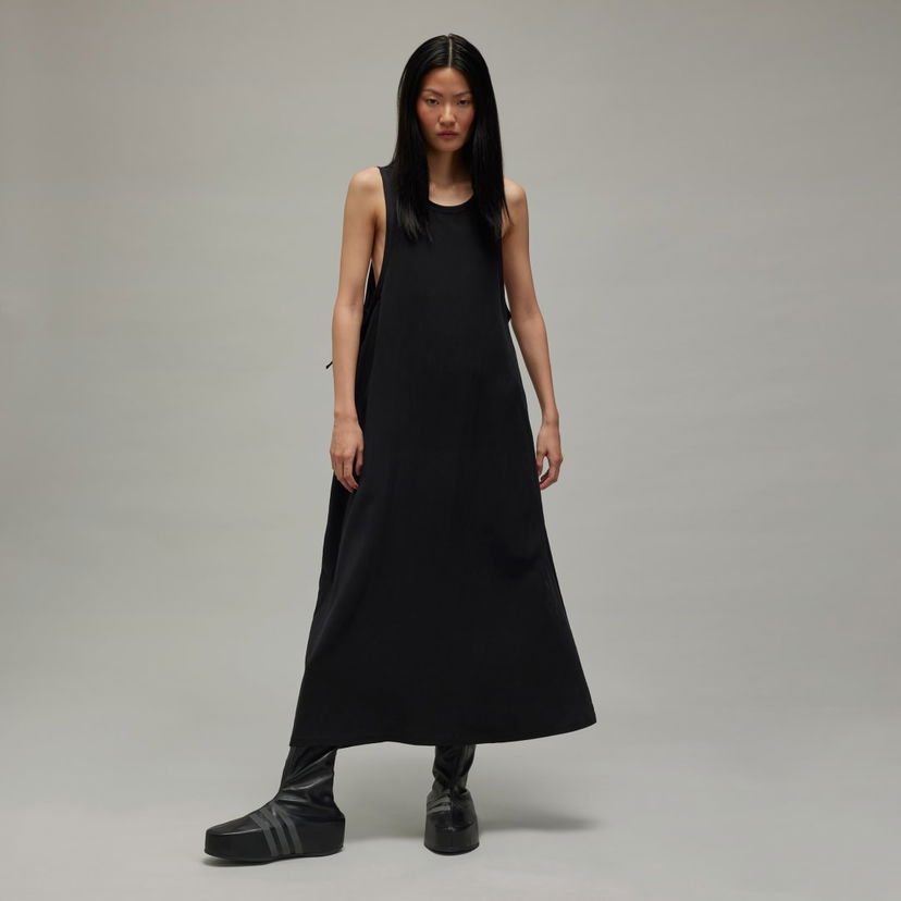 Obleke Y-3 Washed Twill Maxi Dress Črna | IW7468