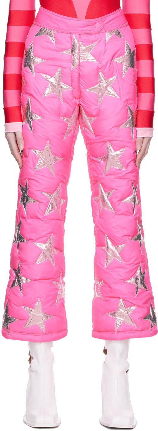 Hlače ERL ERL Star-Embellished Puffer Trousers Roza | ERL05P016