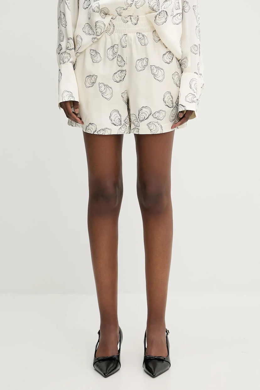Kratke hlače Anine Bing Anine Bing Kam High Waist Shorts Bela | A.05.11007