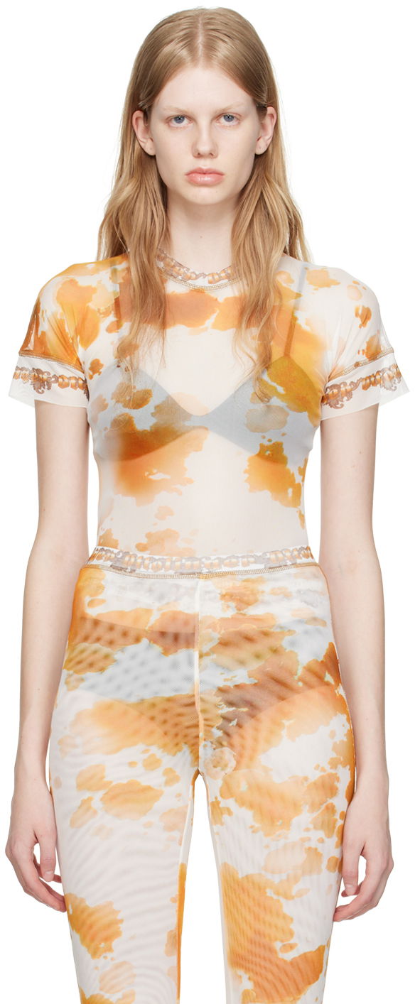Majica Ottolinger Ottolinger Exclusive Sheer T-Shirt Oranžna | 100115