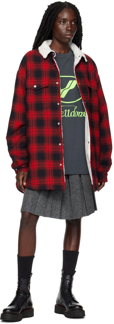 Srajce We11done We11done Check Sherpa Collar Jacket Rdeča | WD-SH3-22-141-U-RD, 3