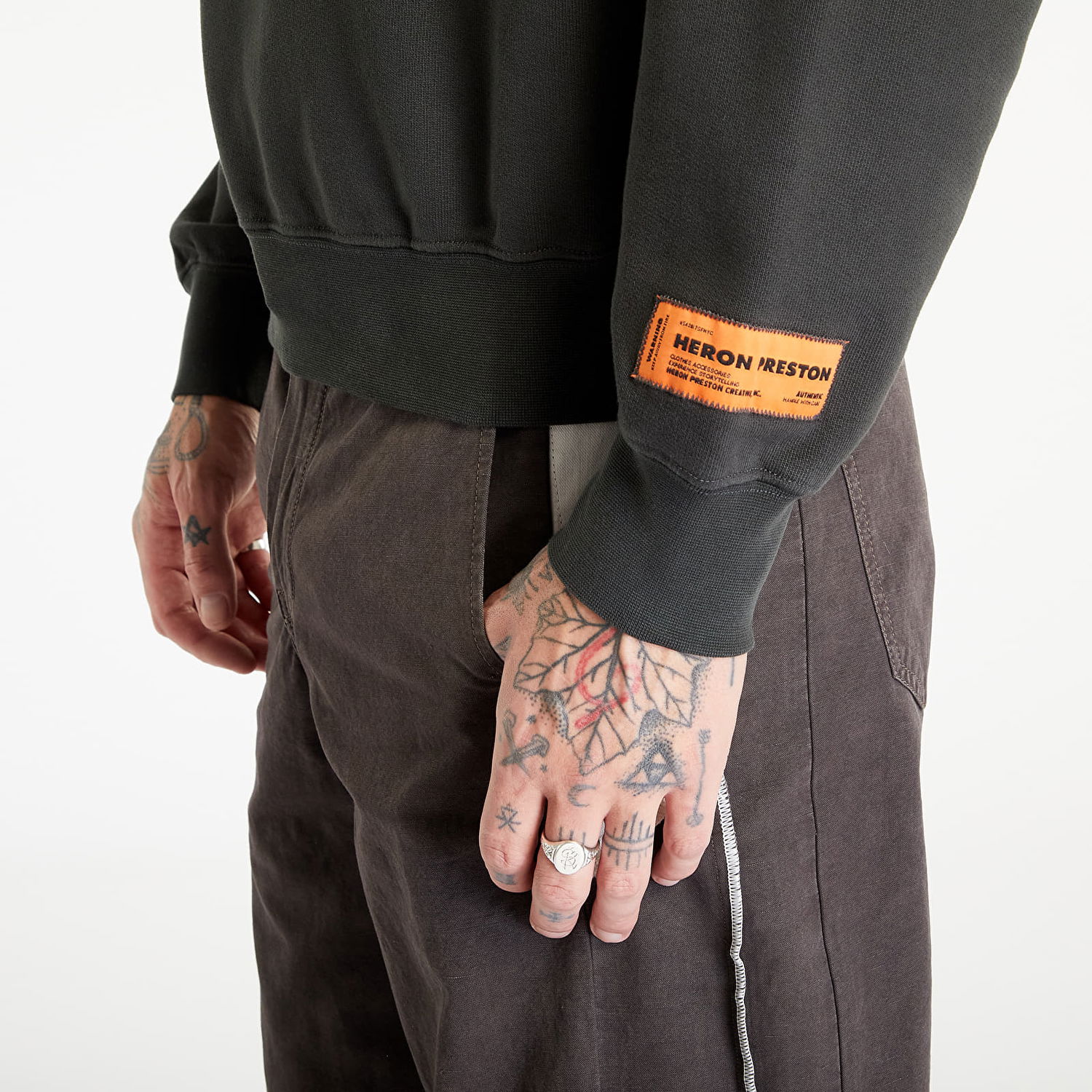 Pleteni pulover HERON PRESTON Burn Crewneck Zelena | HMBA020F23JER0071050, 1