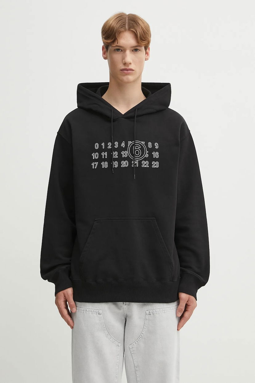 Pulover Maison Margiela MM6 Maison Margiela Logo Print Hoodie Črna | SH0GU0035.M25025.900