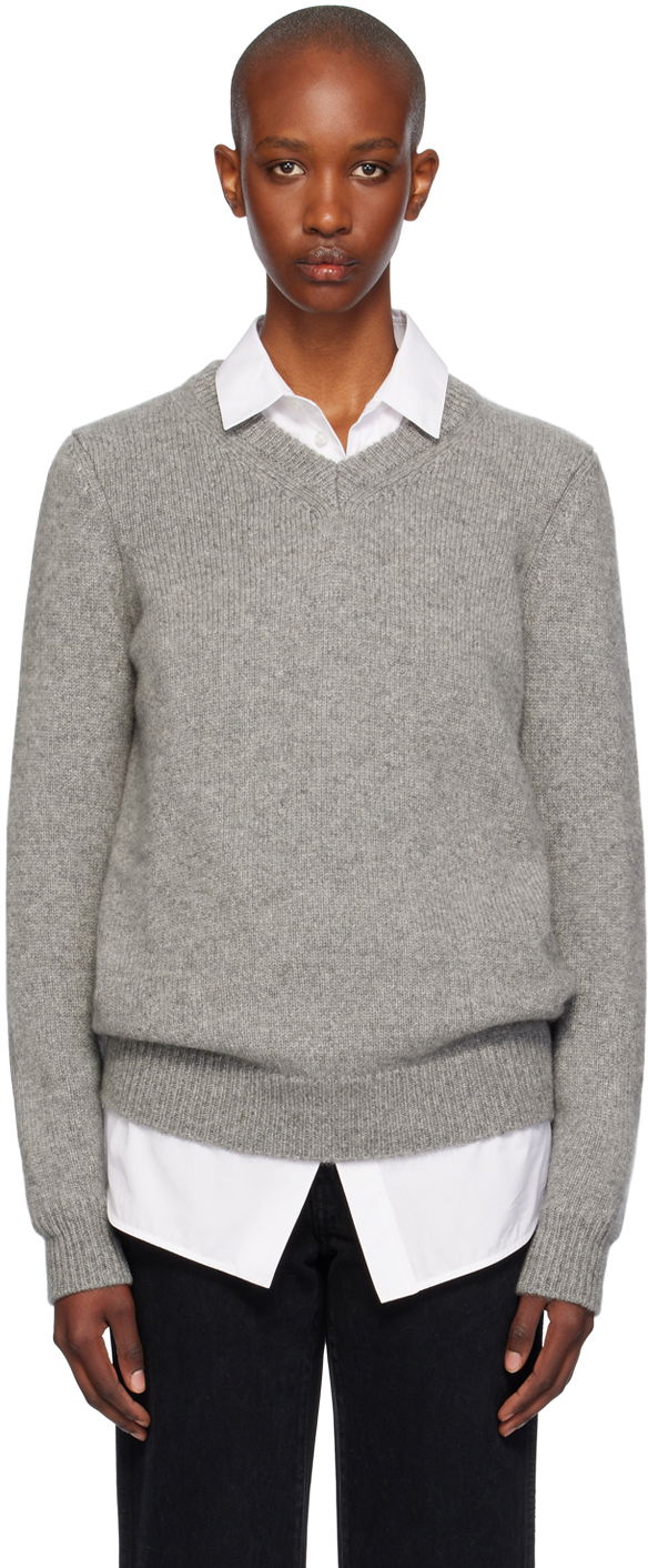 Pleteni pulover Khaite Inga Sweater Siva | 9644634