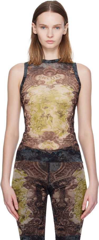 Majica brez rokavov Jean Paul Gaultier 'The Médaillon' Baroque Mesh Tank Top Večbarvna | 25/04-W-TO304-M006P-005740, 0
