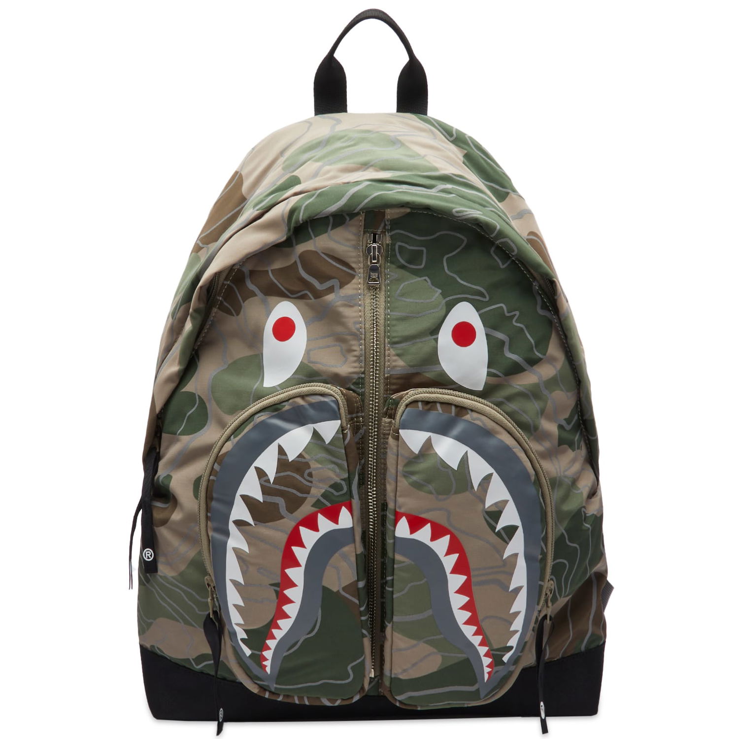 Nahrbtnik BAPE Layered Line Camo Shark Day Backpack Zelena | 001BAJ801002M-BGE, 0