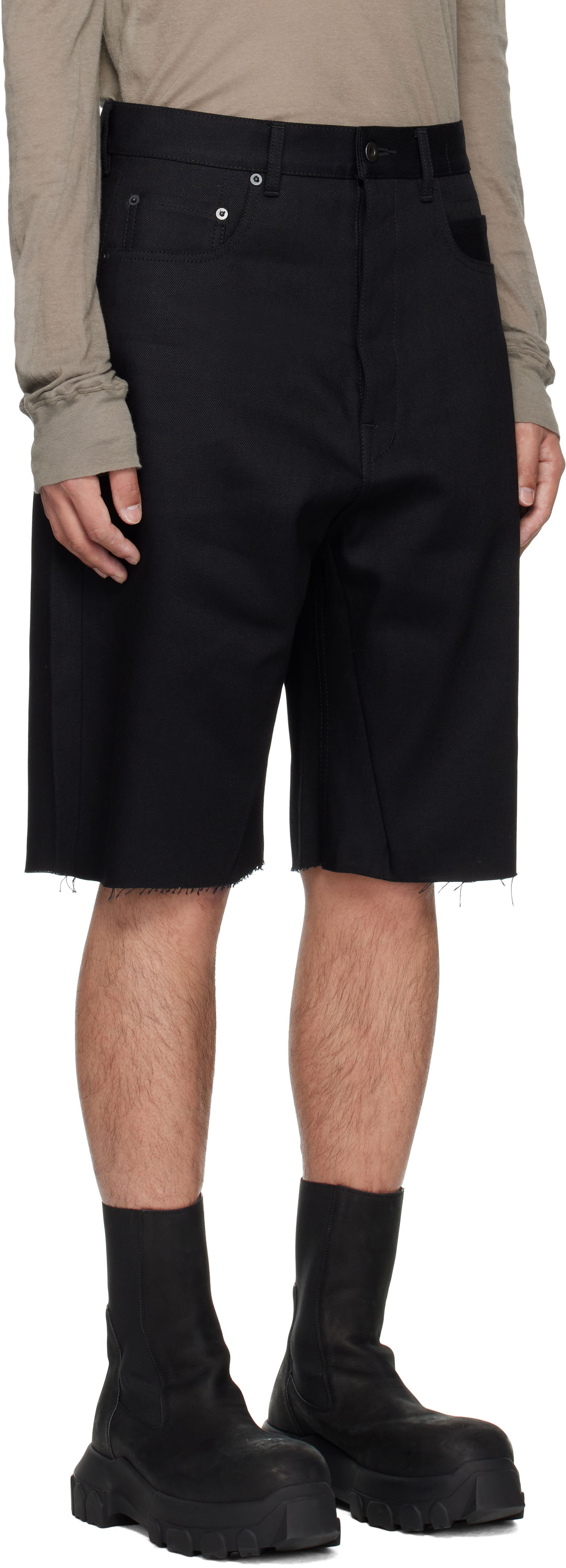 Kratke hlače Rick Owens DRKSHDW Hollywood Geth Cutoff Denim Shorts Črna | DL01E6397 BLKJP, 1