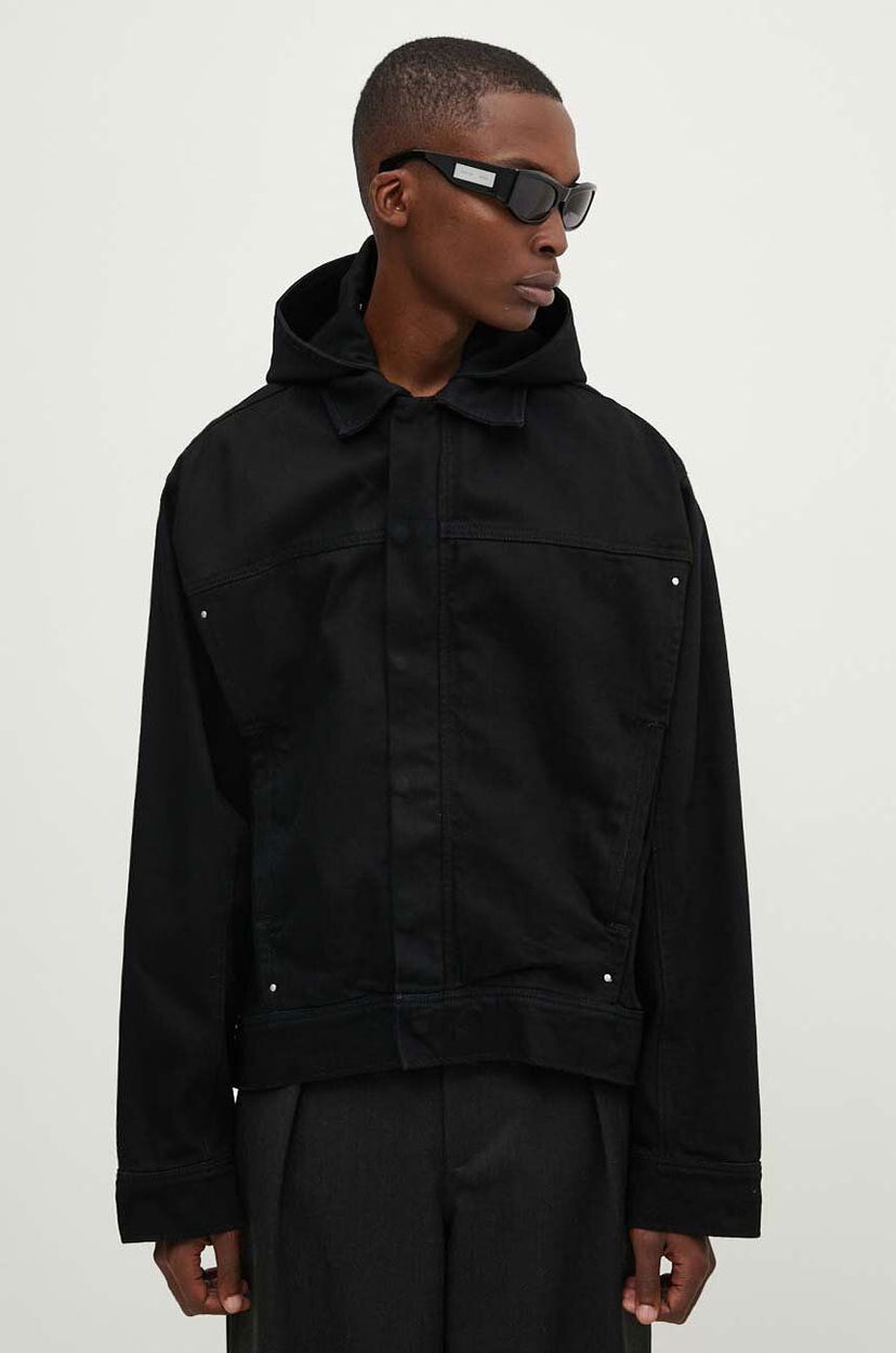 Jakna HELIOT EMIL Hooded Denim Jacket Črna | PREAW24.M.02.121.BLK01