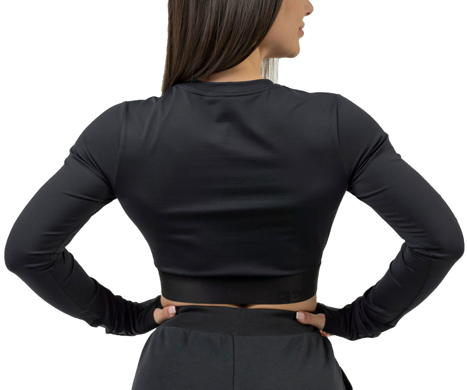 Krop-top NEBBIA NEBBIA INTENSE Perform Long Sleeve Crop Top Črna | 8390130, 1