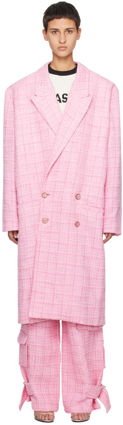 Plašči GCDS Double-Breasted Coat Roza | FW23M160534, 0