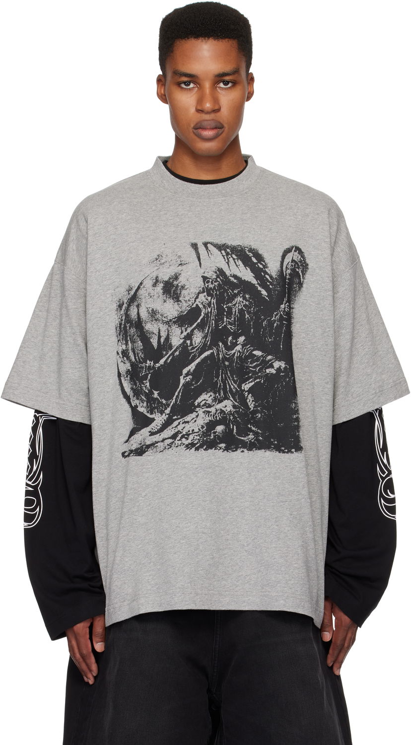 Majica VETEMENTS Oversized Graphic T-Shirt Siva | UA66TR645G