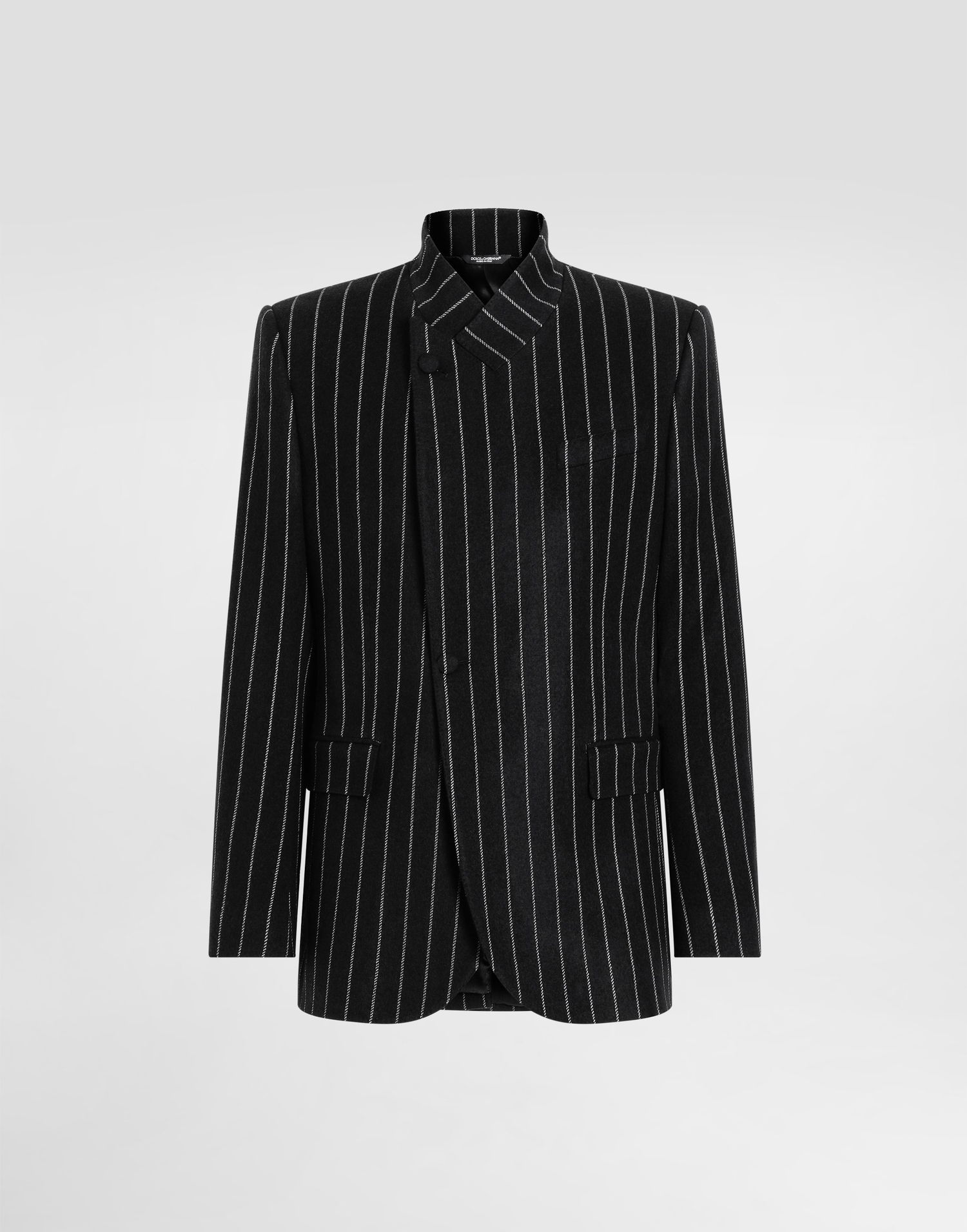 Jakna Dolce & Gabbana Dolce & Gabbana Sicilia Single-Breasted Pinstripe Jacket Črna | G2VO4TFRMD4S8051, 0