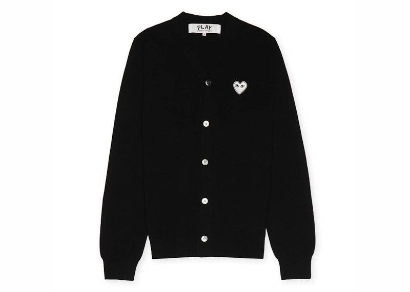 Pleteni pulover Comme des Garçons Play Knit Cardigan Črna | P1N062-1