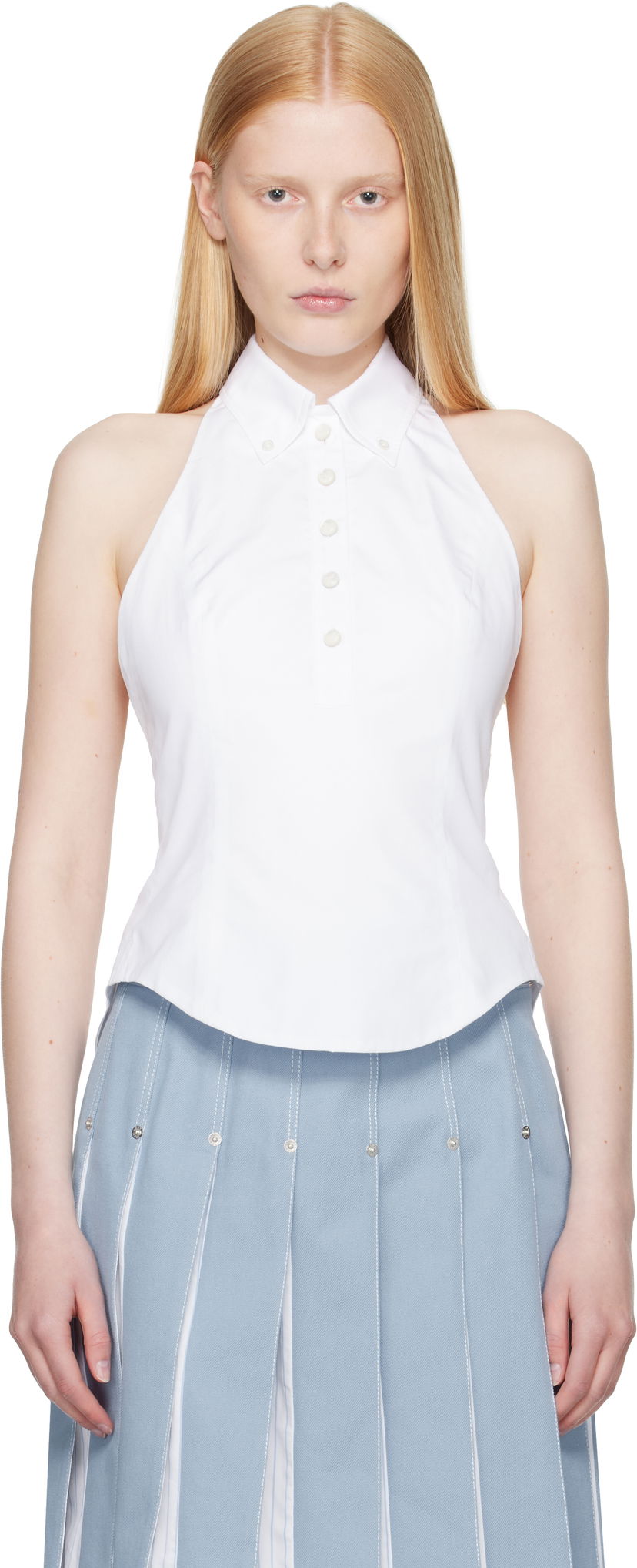 Majica brez rokavov Thom Browne Thom Browne Halter Top Bela | FLL201A-03113