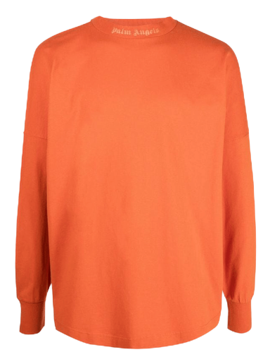 Majica Palm Angels Long Sleeve Glitter Mock Neck Logo Tee Rdeča | PMAB001F22JER0022727