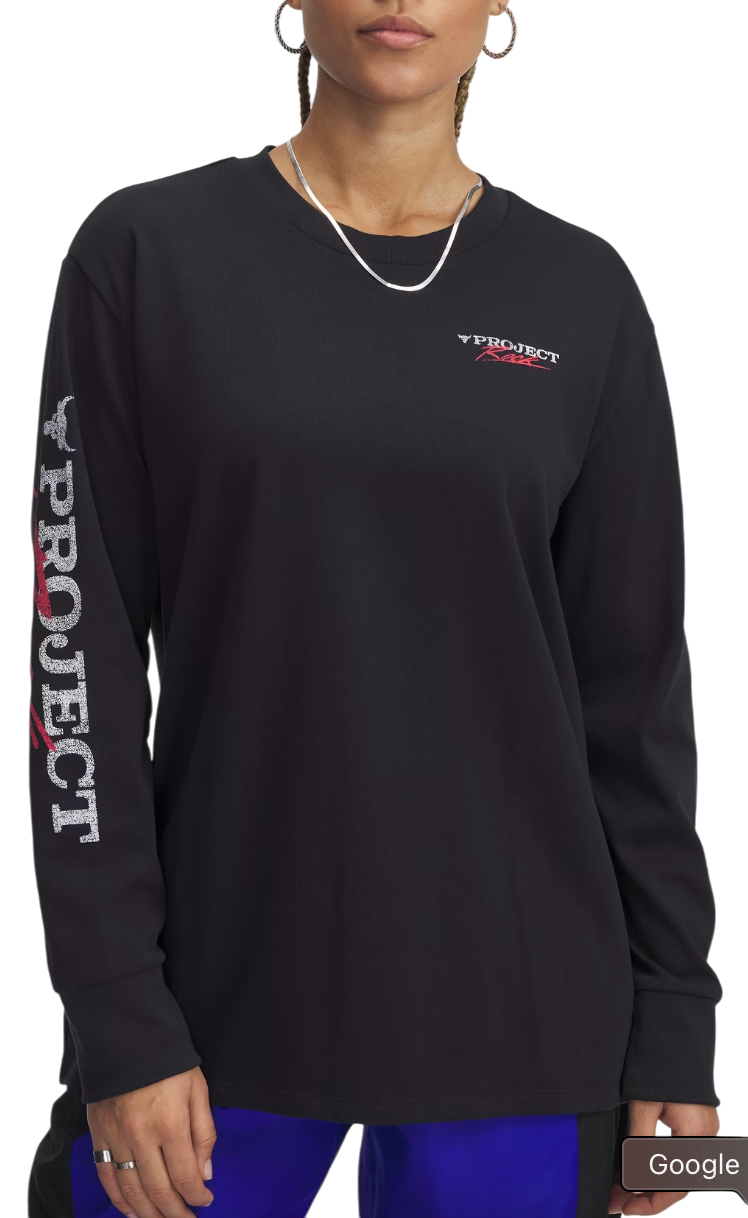 Pleteni pulover Under Armour Project Rock Long Sleeve T-Shirt Črna | 1389700-001