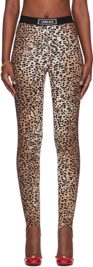 Pajkice Versace Versace Leopard Print Stirrup Leggings Rjava | 1015879_1A13676_5N540, 0