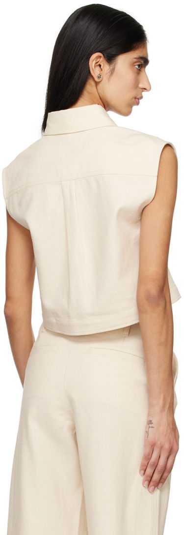 Srajce Loulou de Saison Loulou de Saison Adora Cropped Sleeveless Shirt Bela | ADORA, 2