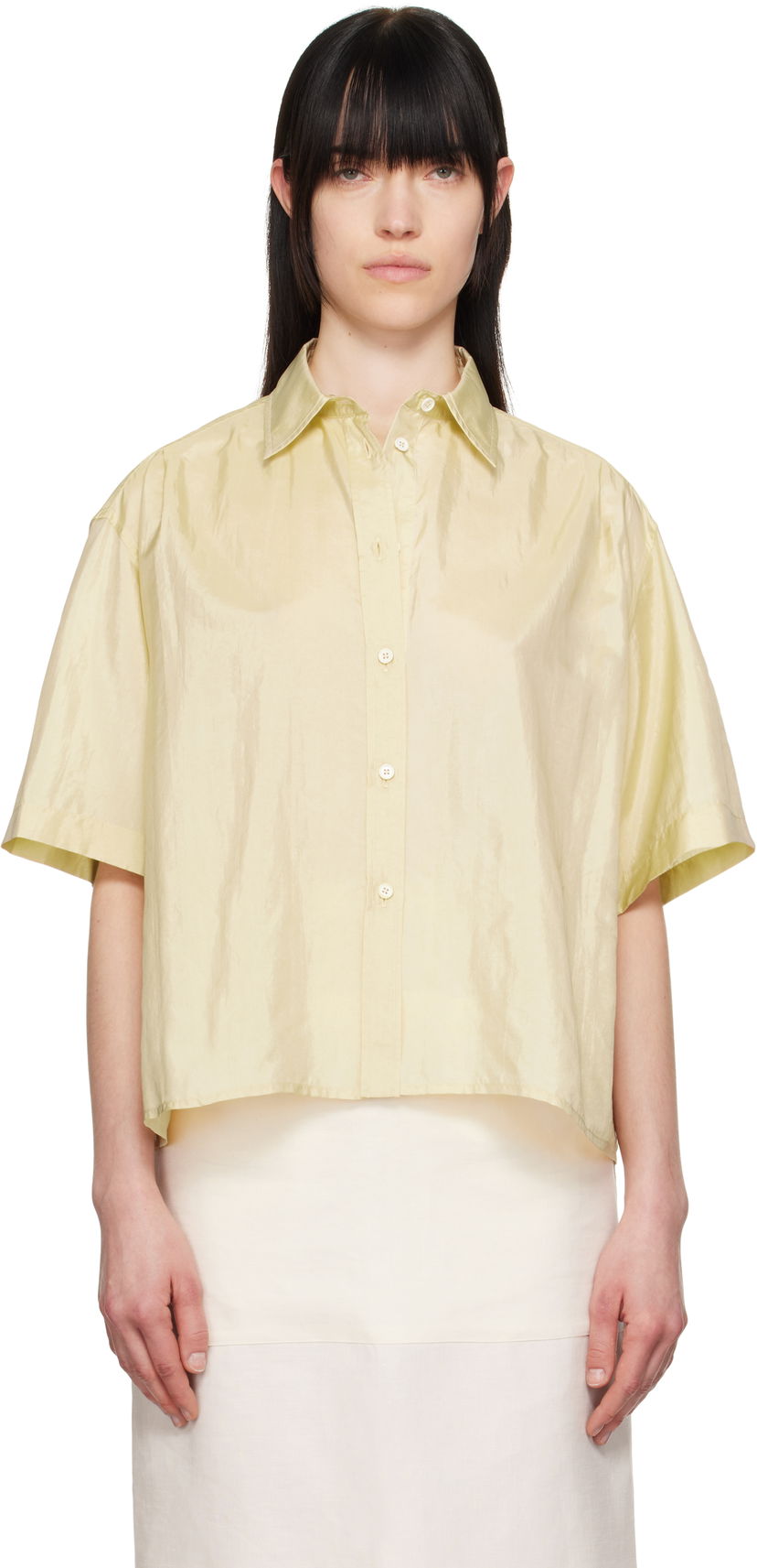 Srajce Jil Sander Jil Sander Spread Collar Boxy Shirt Rumena | J40DL0167_J70003