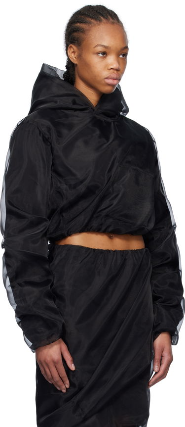 Pulover We11done We11done Layered Cropped Hoodie Črna | WD-BL0-25-117-W-BK, 1