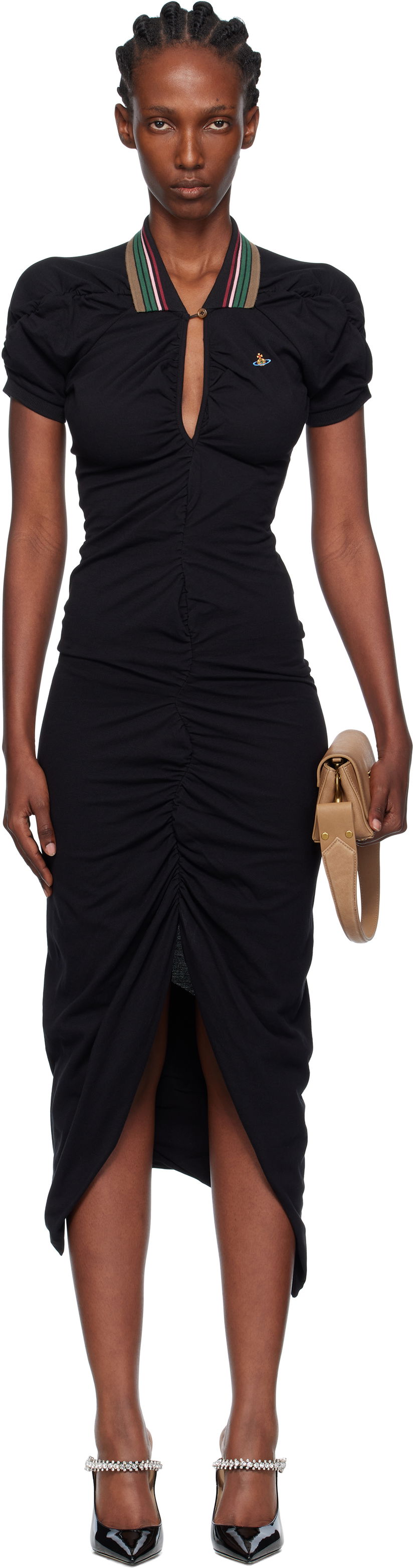 Obleke Vivienne Westwood Vivienne Westwood Pulling Midi Dress Črna | 1601004S-J0009-