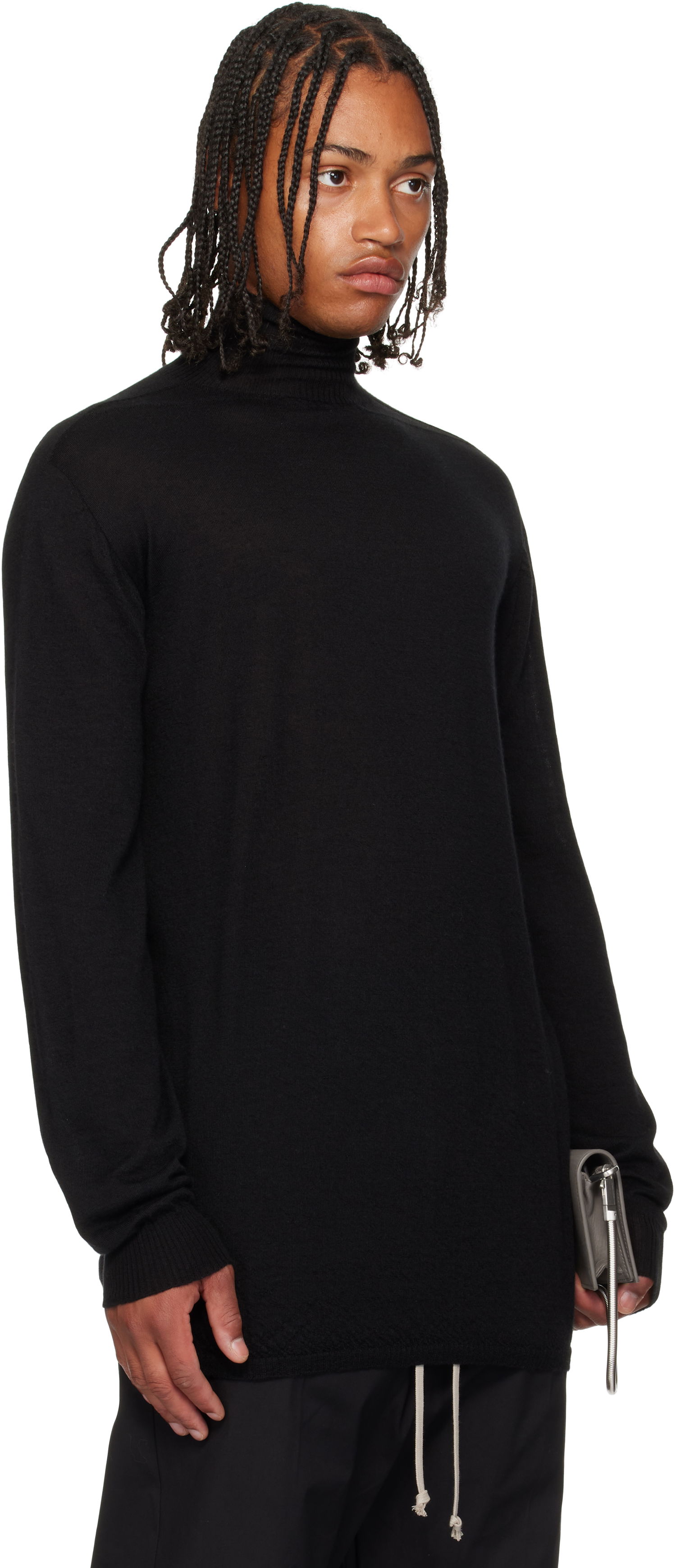 Pleteni pulover Rick Owens Rick Owens Concordians Oversized Turtleneck Sweater Črna | RU02E1626 WS, 1