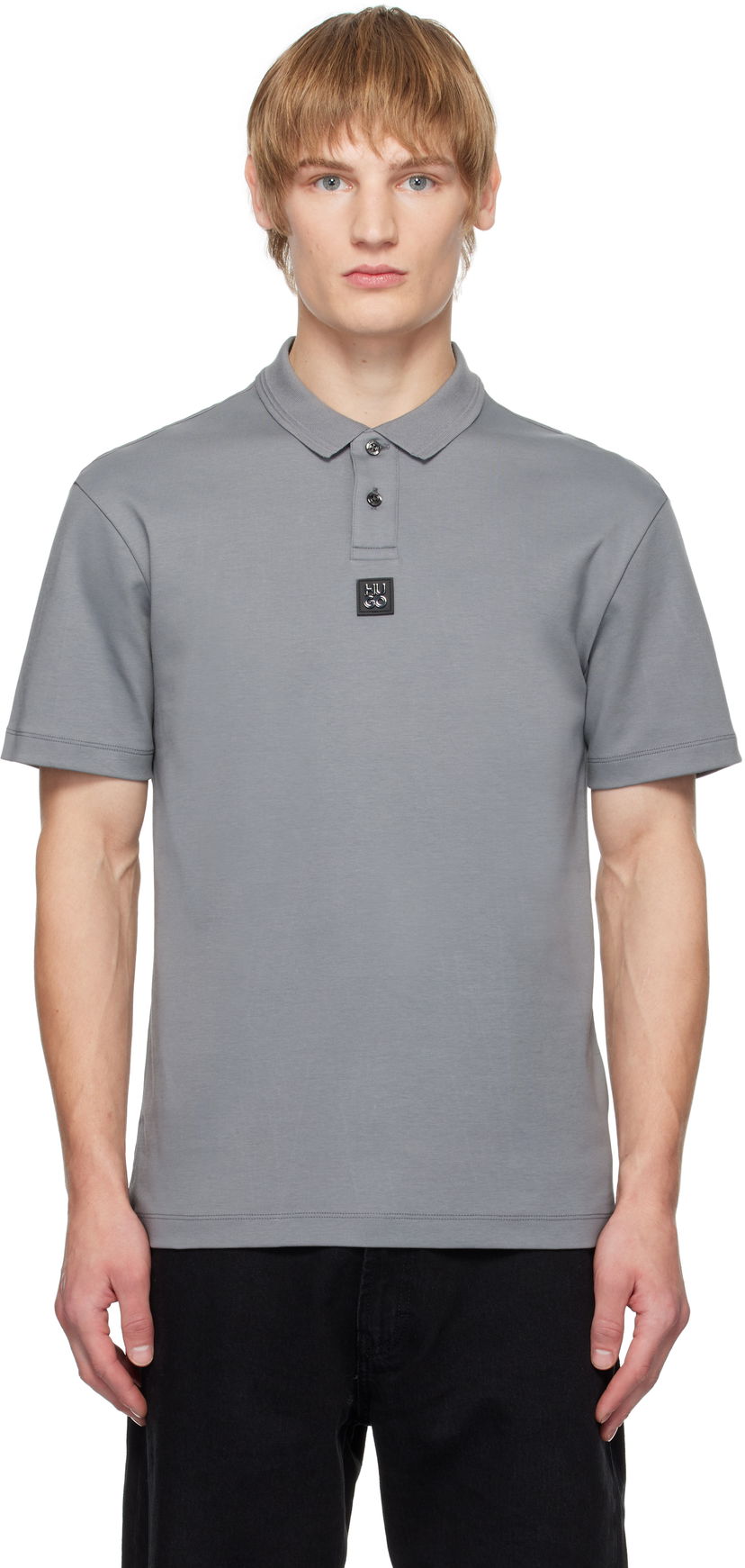 Polo majica BOSS Men's Interlock Cotton Polo Shirt Siva | 50517638