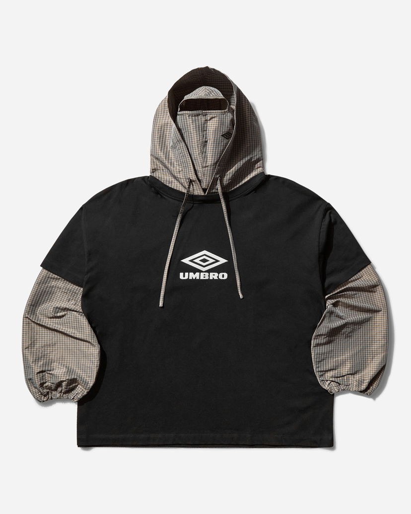 Pulover Umbro Cut Up Plaid Masked Hoodie Črna | UBMW0365JY106 BLK0047