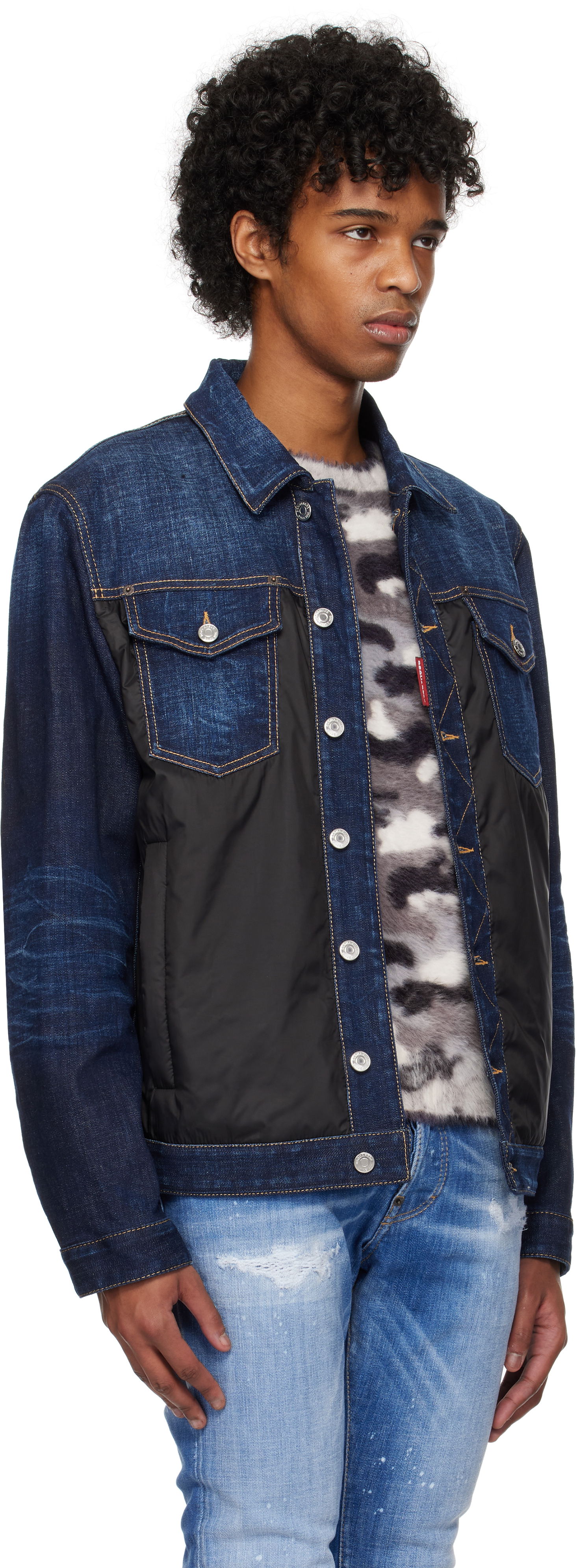 Jakna DSQUARED2 Dsquared2 Denim Puffer Jacket Modra | S74AM1576_S30664, 1