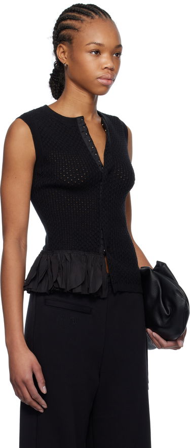 Pleteni pulover Maison Margiela MM6 Maison Margiela Detachable Ruffles Tank Top Črna | S52NC0347 M13082, 1