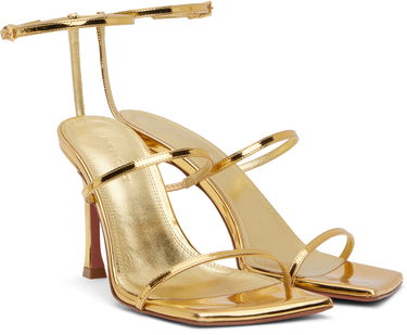 Modni dodatki Amina Muaddi Amina Muaddi Maya Heeled Sandals Kovinski | MAYA SANDAL MIRROR, 3